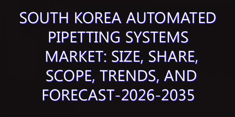 South Korea Automated Pipetting Systems Market: Size, Share, Scope, Trends, and Forecast-2026-2035