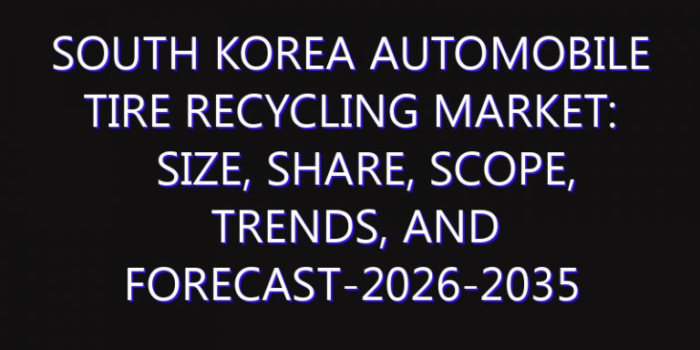 South Korea Automobile Tire Recycling Market: Size, Share, Scope, Trends, and Forecast-2026-2035