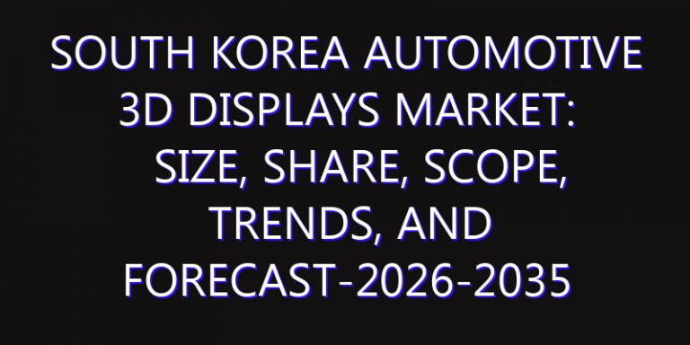 South Korea Automotive 3D Displays Market: Size, Share, Scope, Trends, and Forecast-2026-2035
