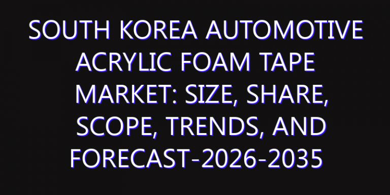 South Korea Automotive Acrylic Foam Tape Market: Size, Share, Scope, Trends, and Forecast-2026-2035