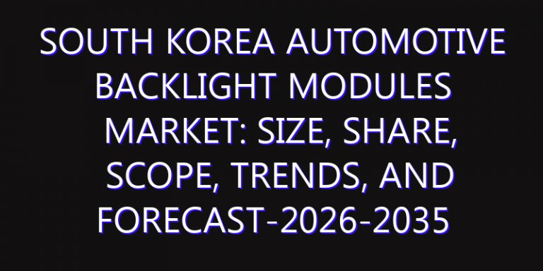 South Korea Automotive Backlight Modules Market: Size, Share, Scope, Trends, and Forecast-2026-2035