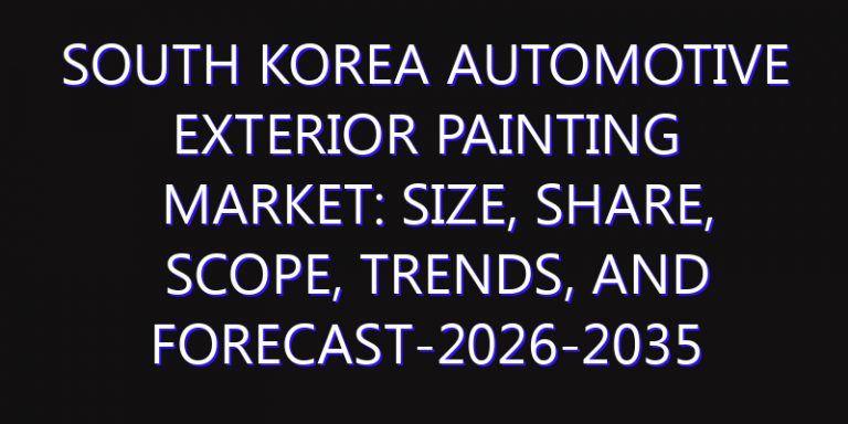 South Korea Automotive Exterior Painting Market: Size, Share, Scope, Trends, and Forecast-2026-2035