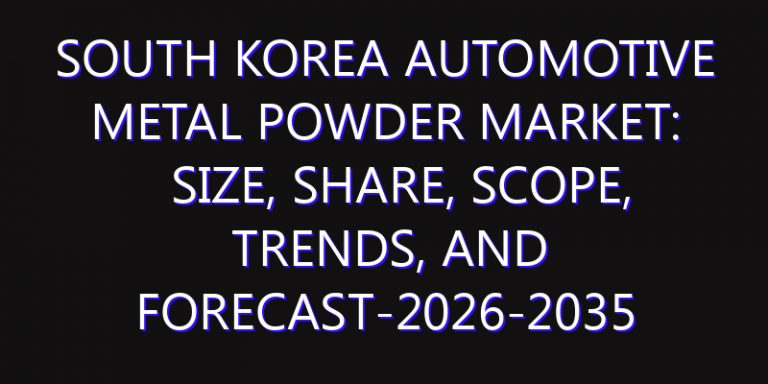 South Korea Automotive Metal Powder Market: Size, Share, Scope, Trends, and Forecast-2026-2035