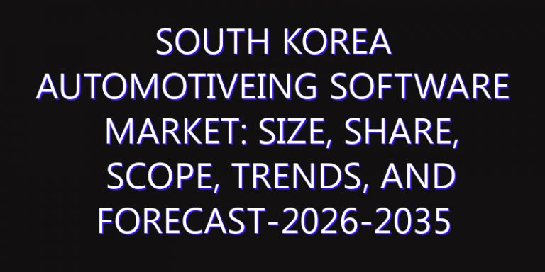 South Korea Automotiveing Software Market: Size, Share, Scope, Trends, and Forecast-2026-2035