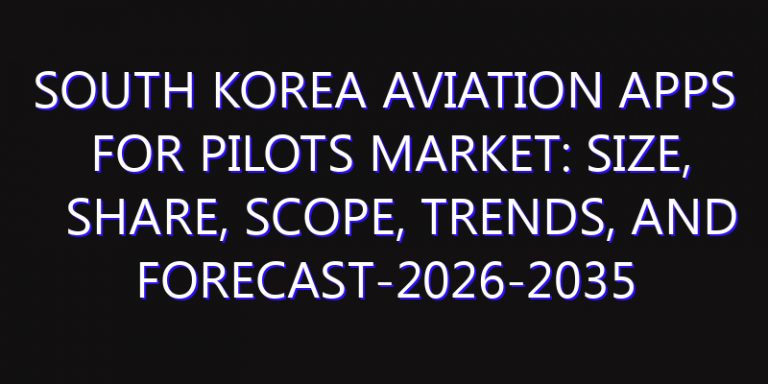 South Korea Aviation Apps for Pilots Market: Size, Share, Scope, Trends, and Forecast-2026-2035
