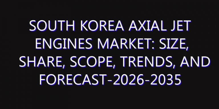 South Korea Axial Jet Engines Market: Size, Share, Scope, Trends, and Forecast-2026-2035