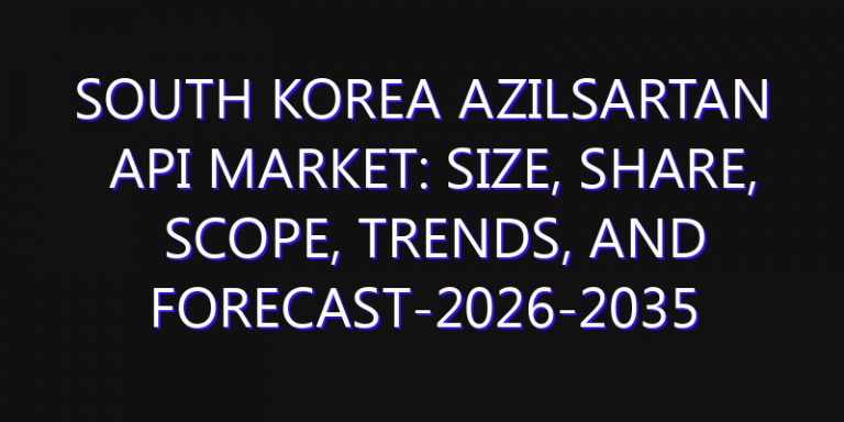 South Korea Azilsartan API Market: Size, Share, Scope, Trends, and Forecast-2026-2035