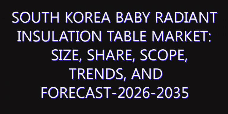 South Korea Baby Radiant Insulation Table Market: Size, Share, Scope, Trends, and Forecast-2026-2035