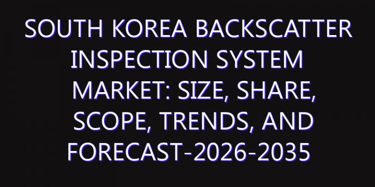 South Korea Backscatter Inspection System Market: Size, Share, Scope, Trends, and Forecast-2026-2035
