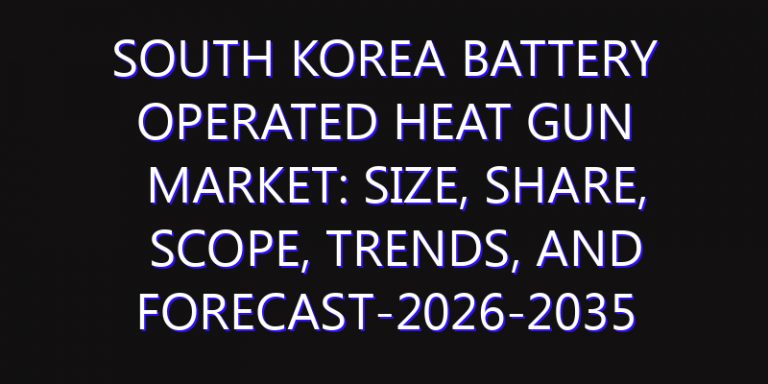 South Korea Battery Operated Heat Gun Market: Size, Share, Scope, Trends, and Forecast-2026-2035