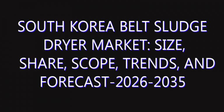 South Korea Belt Sludge Dryer Market: Size, Share, Scope, Trends, and Forecast-2026-2035