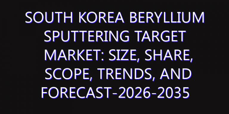 South Korea Beryllium Sputtering Target Market: Size, Share, Scope, Trends, and Forecast-2026-2035