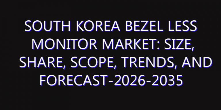 South Korea Bezel Less Monitor Market: Size, Share, Scope, Trends, and Forecast-2026-2035