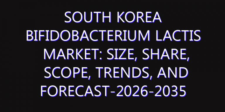 South Korea Bifidobacterium Lactis Market: Size, Share, Scope, Trends, and Forecast-2026-2035