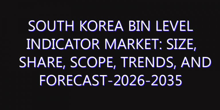 South Korea Bin Level Indicator Market: Size, Share, Scope, Trends, and Forecast-2026-2035