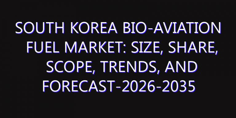 South Korea Bio-Aviation Fuel Market: Size, Share, Scope, Trends, and Forecast-2026-2035