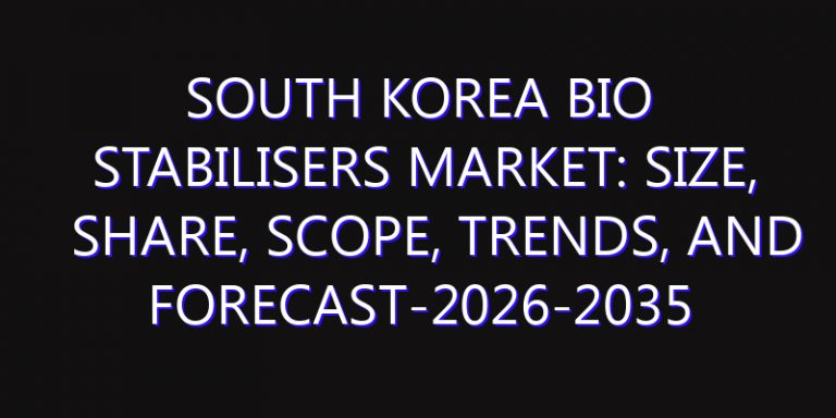 South Korea Bio Stabilisers Market: Size, Share, Scope, Trends, and Forecast-2026-2035