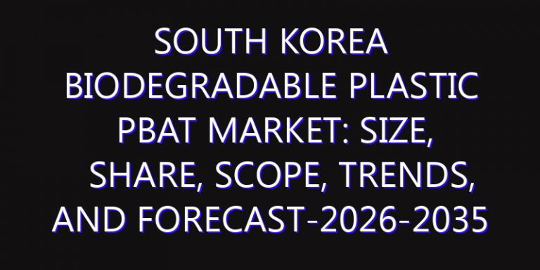 South Korea Biodegradable Plastic PBAT Market: Size, Share, Scope, Trends, and Forecast-2026-2035