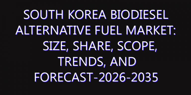 South Korea Biodiesel Alternative Fuel Market: Size, Share, Scope, Trends, and Forecast-2026-2035