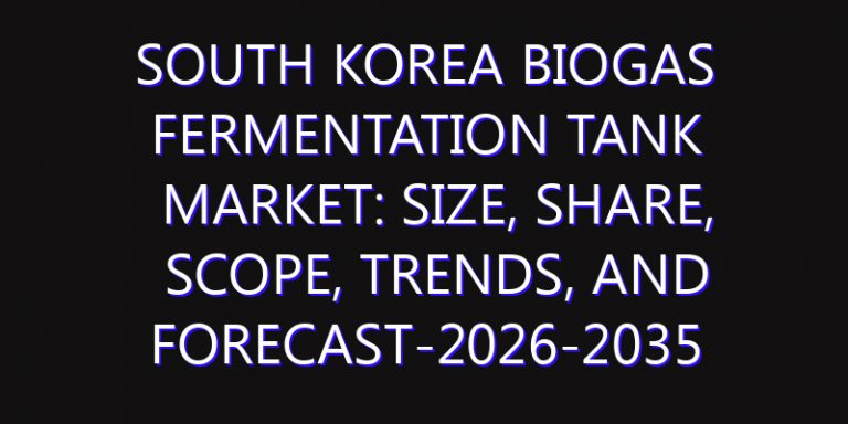 South Korea Biogas Fermentation Tank Market: Size, Share, Scope, Trends, and Forecast-2026-2035