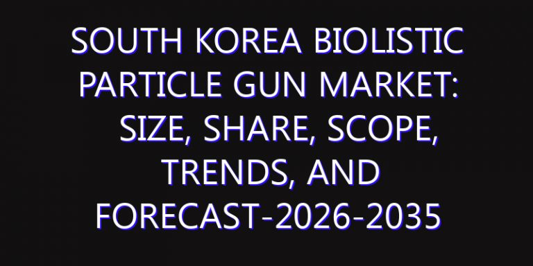 South Korea Biolistic Particle Gun Market: Size, Share, Scope, Trends, and Forecast-2026-2035