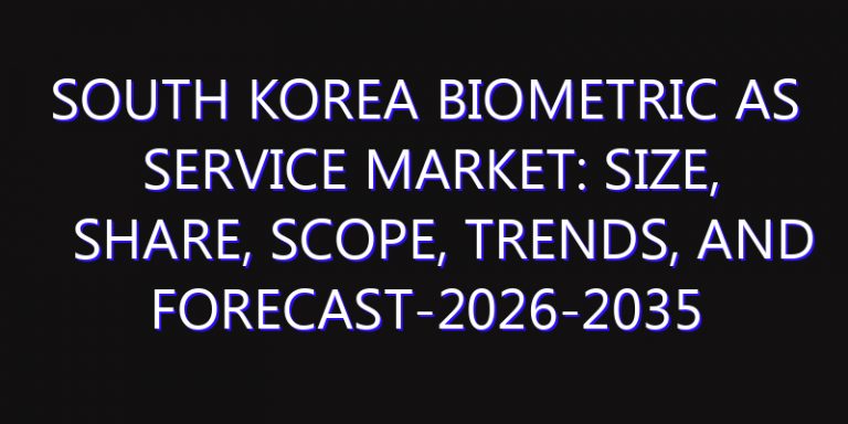 South Korea Biometric as Service Market: Size, Share, Scope, Trends, and Forecast-2026-2035