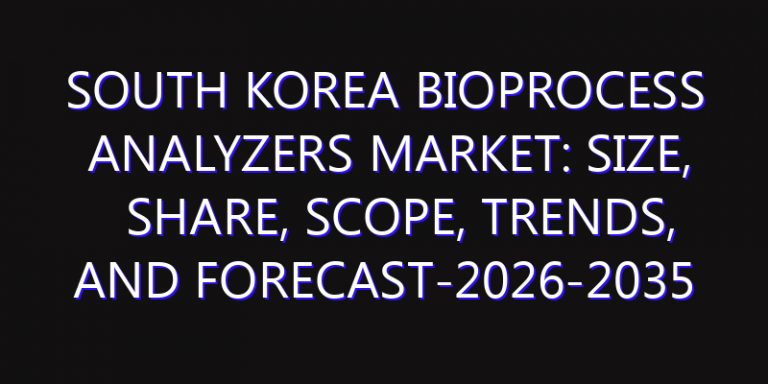 South Korea Bioprocess Analyzers Market: Size, Share, Scope, Trends, and Forecast-2026-2035