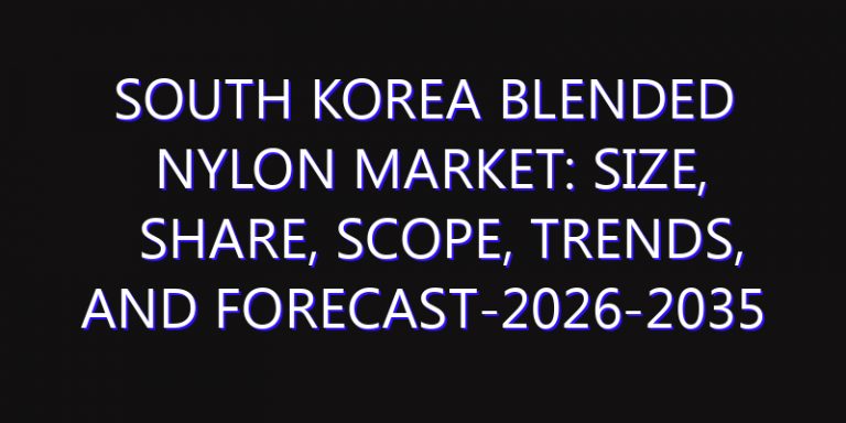 South Korea Blended Nylon Market: Size, Share, Scope, Trends, and Forecast-2026-2035