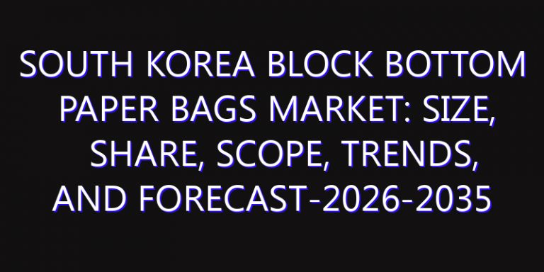 South Korea Block Bottom Paper Bags Market: Size, Share, Scope, Trends, and Forecast-2026-2035