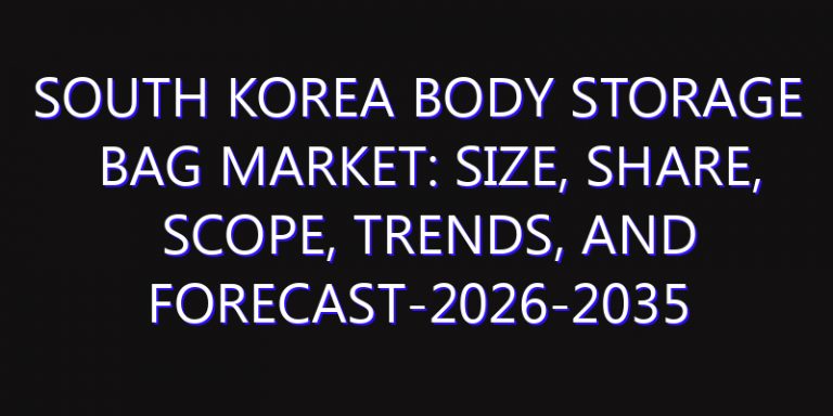 South Korea Body Storage Bag Market: Size, Share, Scope, Trends, and Forecast-2026-2035