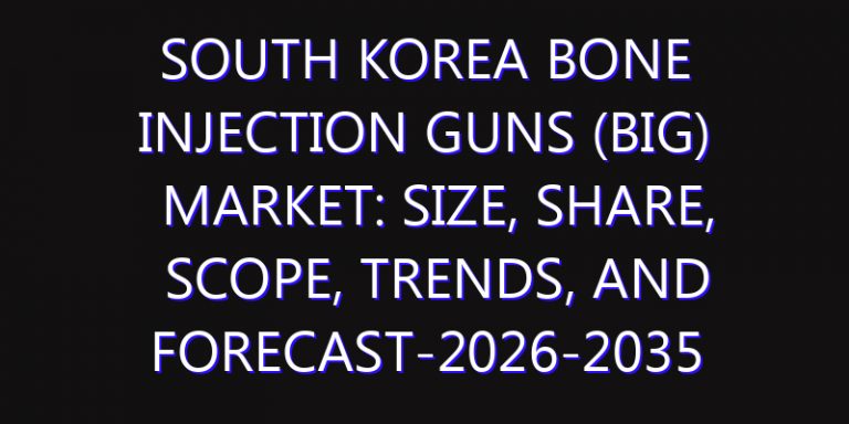 South Korea Bone Injection Guns (BIG) Market: Size, Share, Scope, Trends, and Forecast-2026-2035