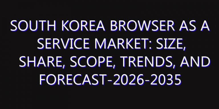 South Korea Browser as a Service Market: Size, Share, Scope, Trends, and Forecast-2026-2035
