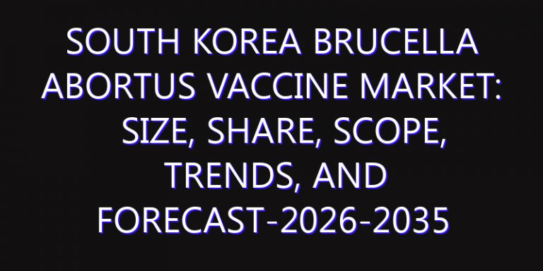 South Korea Brucella Abortus Vaccine Market: Size, Share, Scope, Trends, and Forecast-2026-2035