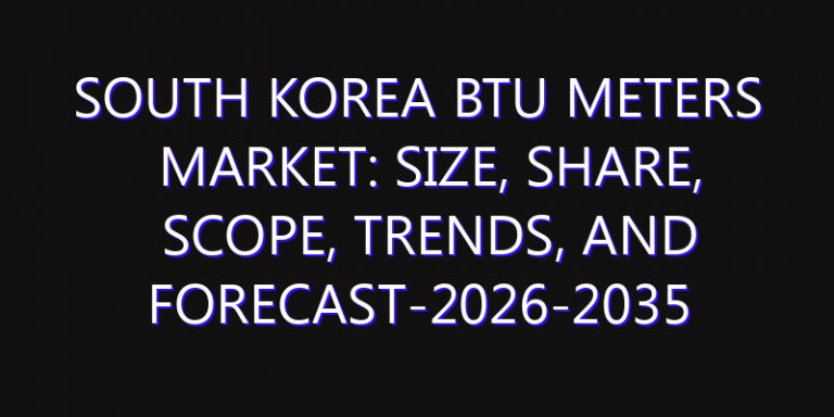 South Korea BTU Meters Market: Size, Share, Scope, Trends, and Forecast-2026-2035