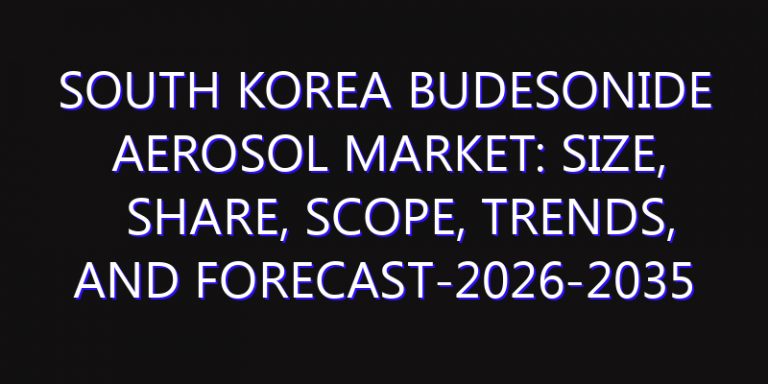 South Korea Budesonide Aerosol Market: Size, Share, Scope, Trends, and Forecast-2026-2035