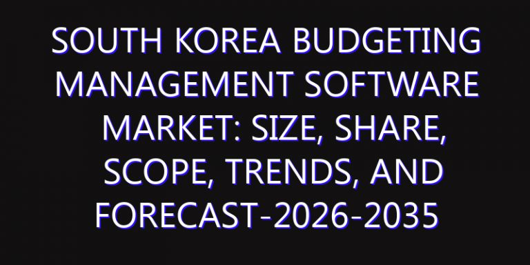 South Korea Budgeting Management Software Market: Size, Share, Scope, Trends, and Forecast-2026-2035