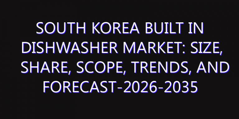 South Korea Built in Dishwasher Market: Size, Share, Scope, Trends, and Forecast-2026-2035