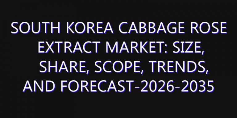 South Korea Cabbage Rose Extract Market: Size, Share, Scope, Trends, and Forecast-2026-2035