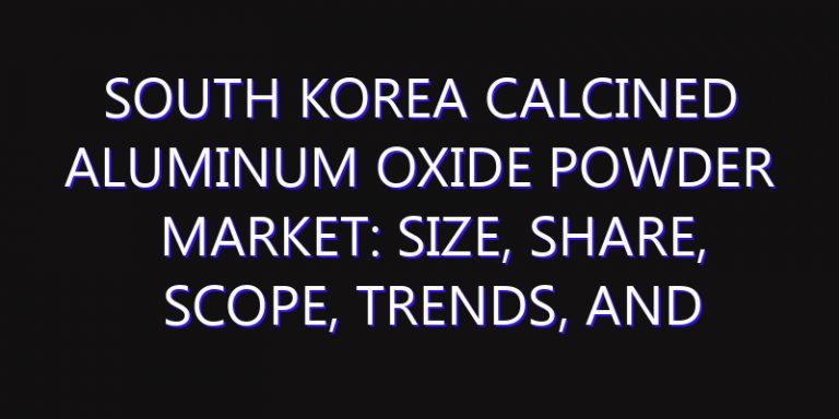 South Korea Calcined Aluminum Oxide Powder Market: Size, Share, Scope, Trends, and Forecast-2026-2035