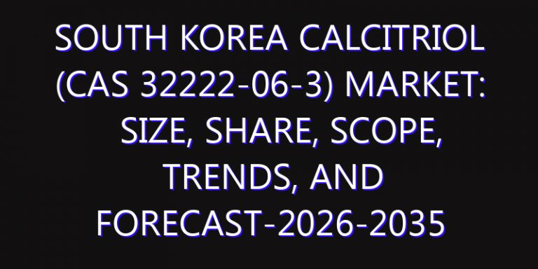 South Korea Calcitriol (CAS 32222-06-3) Market: Size, Share, Scope, Trends, and Forecast-2026-2035