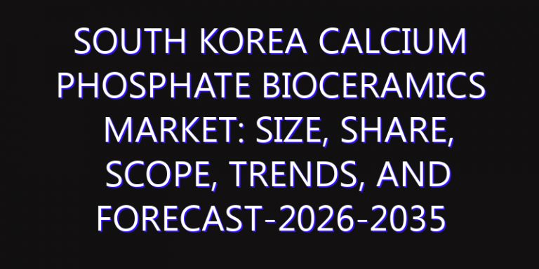 South Korea Calcium Phosphate Bioceramics Market: Size, Share, Scope, Trends, and Forecast-2026-2035