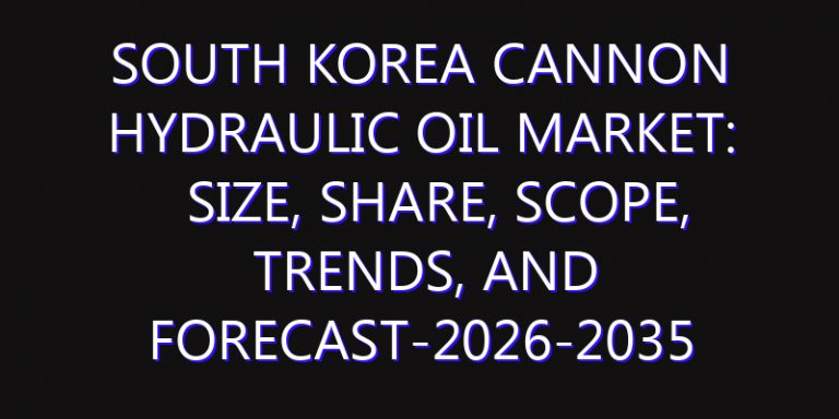 South Korea Cannon Hydraulic Oil Market: Size, Share, Scope, Trends, and Forecast-2026-2035