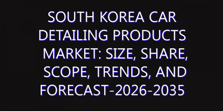 South Korea Car Detailing Products Market: Size, Share, Scope, Trends, and Forecast-2026-2035