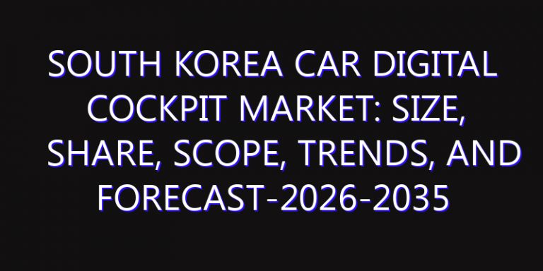 South Korea Car Digital Cockpit Market: Size, Share, Scope, Trends, and Forecast-2026-2035