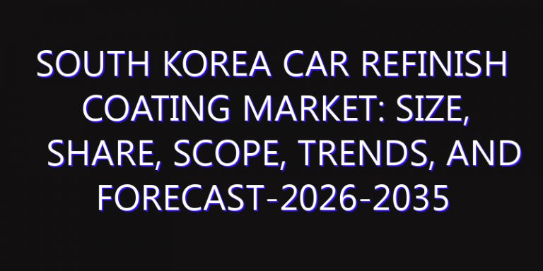 South Korea Car Refinish Coating Market: Size, Share, Scope, Trends, and Forecast-2026-2035