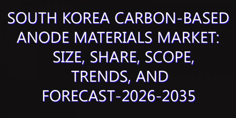 South Korea Carbon-Based Anode Materials Market: Size, Share, Scope, Trends, and Forecast-2026-2035