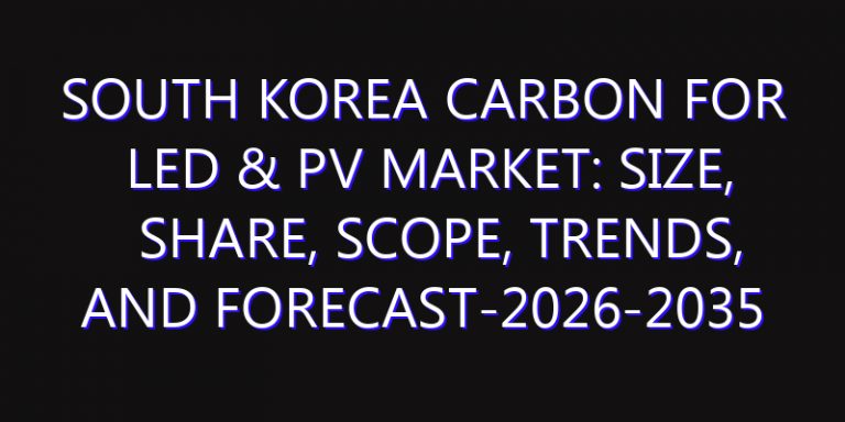 South Korea Carbon For Led & Pv Market: Size, Share, Scope, Trends, and Forecast-2026-2035