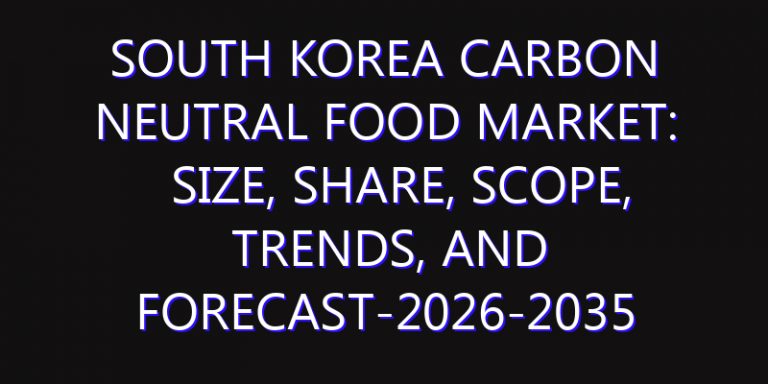 South Korea Carbon Neutral Food Market: Size, Share, Scope, Trends, and Forecast-2026-2035