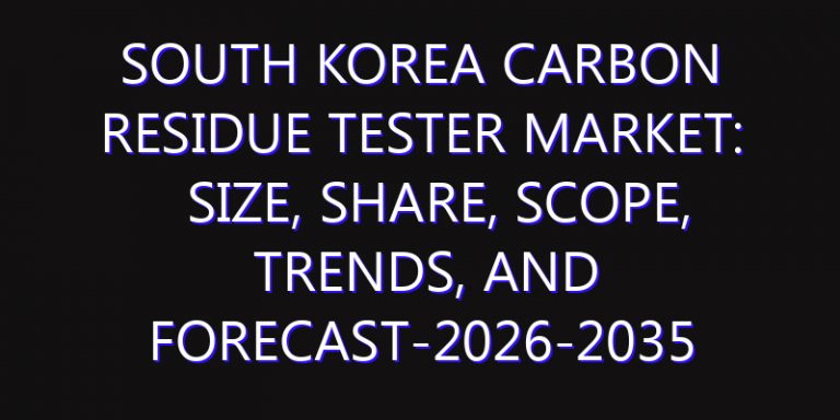 South Korea Carbon Residue Tester Market: Size, Share, Scope, Trends, and Forecast-2026-2035