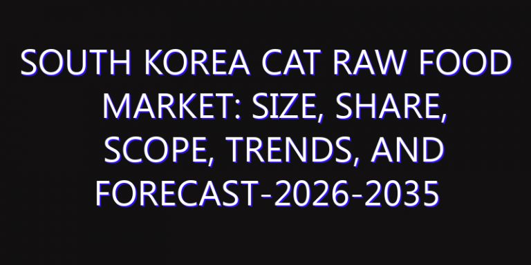 South Korea Cat Raw Food Market: Size, Share, Scope, Trends, and Forecast-2026-2035